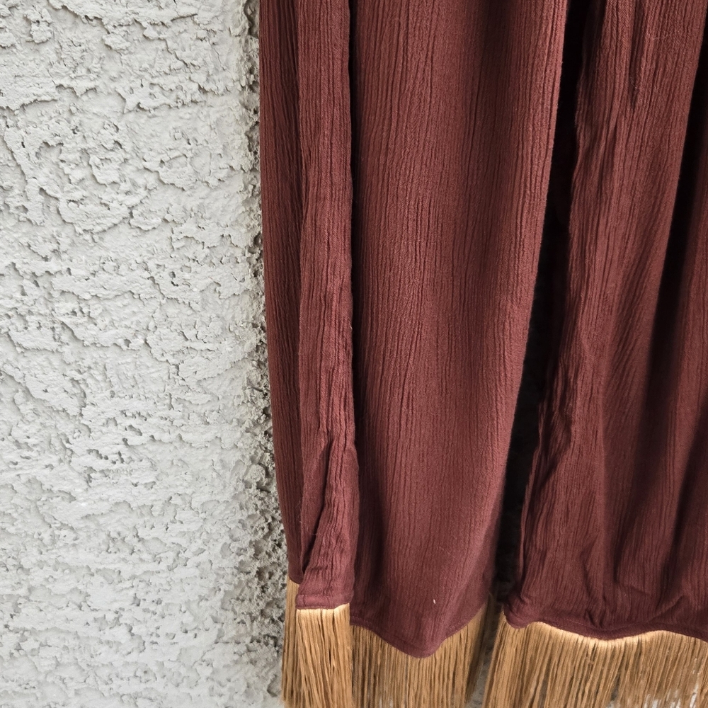 Weworewhat Brown Fringe Pants - Picture 4 of 9